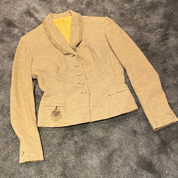 Vintage 40s Paul Parnes RARE couture wool blazer! - Picture 1 of 9